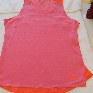 The North Face Pink and Coral Racerback Performance Tank Size M